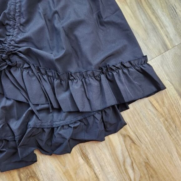 🩵NWT Black Adjustable Hi-Low Ruffled Steampunk Skirt Small - Picture 10 of 11